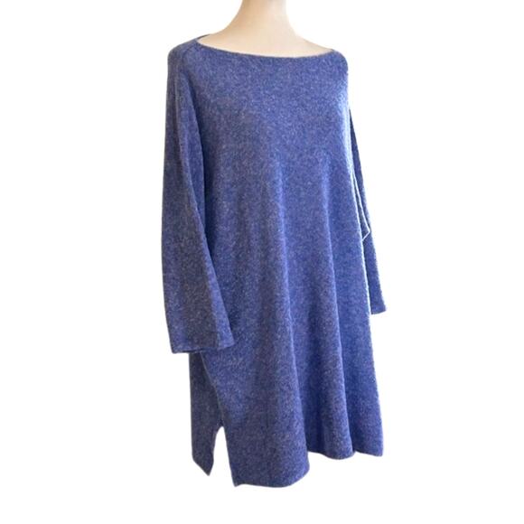 Slash Neck Cashmere Mix Over Sized Sweater - SHI CASHMERE - Picture 1 of 5